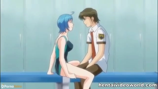 Chica anime en traje de baÃ±o en hentai porno